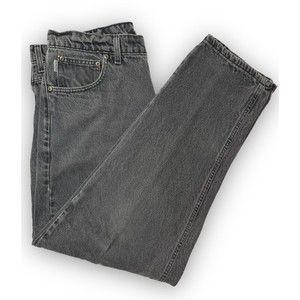 Vtg Carhartt B17 Relaxed Fit Tapered Leg Jeans Black 38x32 Black Denim USA Made